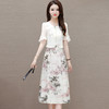 时尚洋气假两件印花连衣裙，中长款拼结时尚A字裙QYM- LRX-AM24708-Y 商品缩略图1