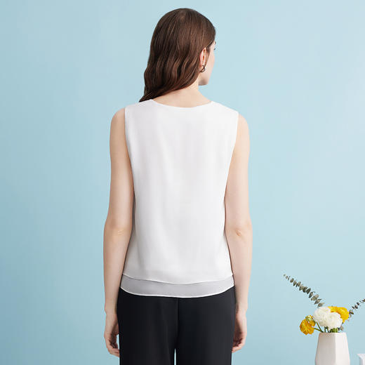 EITIE爱特爱夏季新款时尚气质舒适显瘦无袖小上衣7413103 商品图4