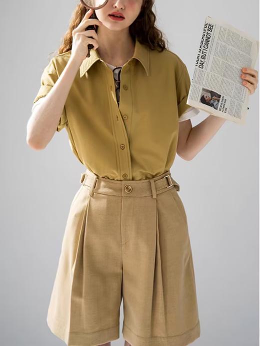 浮生八记/24A055/复古精纺羊毛夏日百搭百慕大短裤 商品图1