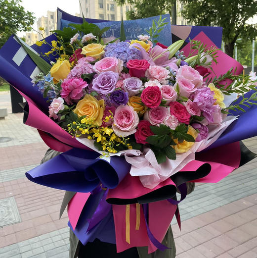 【姹紫嫣红】高端大气上档次花束，超级海派大花束 商品图0
