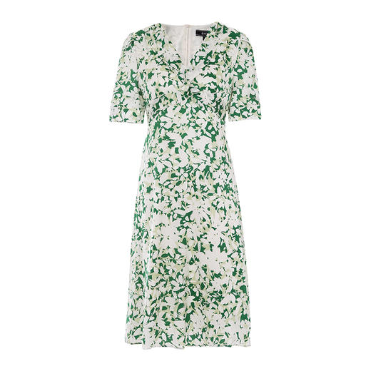 EITIE爱特爱夏季新款印花时尚气质V领显瘦连衣裙7407106 商品图5