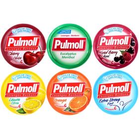 德国飙摩Pulmoll无糖薄荷糖45g约38颗硬糖喉糖强劲糖果多口味香橙/柠檬/薄荷味