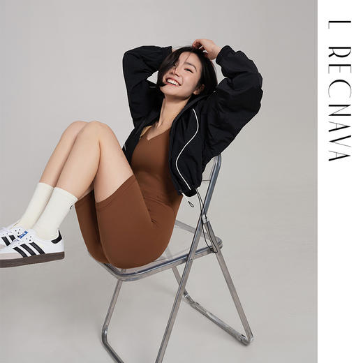 【裸感】自带胸垫 瑜伽 健身连体衣 四分长度，收腹提臀普拉提连体服 商品图5