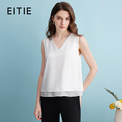 EITIE爱特爱夏季新款时尚气质舒适显瘦无袖小上衣7413103 商品图0