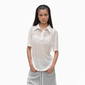 NUTH莱赛尔针织T恤宽松半透拼接短袖上衣女