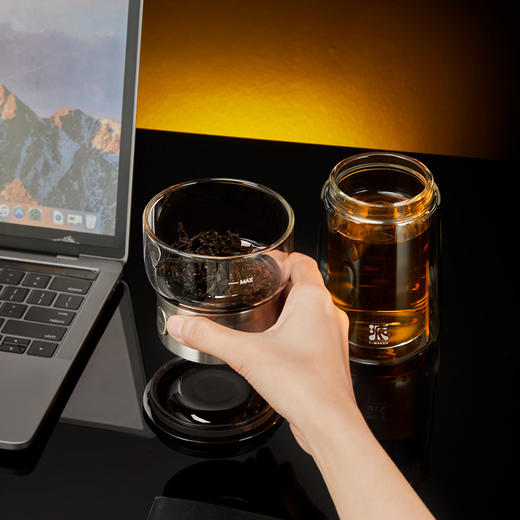 哲品丨派杯 派.T-MAKER 玻璃版 茶水分离 泡茶杯 玻璃杯 白色/黑色套装 270ml 商品图8