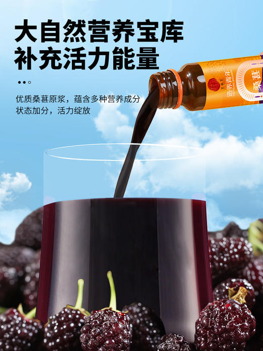 【正宗同仁堂品牌】北京同仁堂 桑葚原浆 500mL（50mLx10）补充活力 原汁原味SY 商品图2