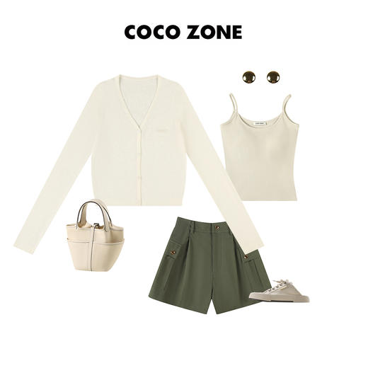 刘一一&COCOZONE2023新款通勤风气质工装时尚口袋短裤23C19030 商品图4