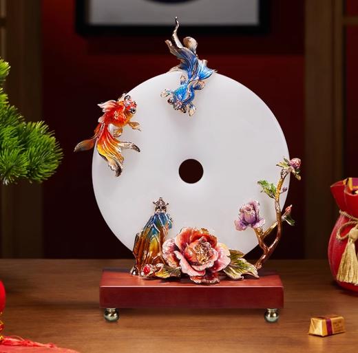 【彼达思】金玉满堂富贵有余天然玉石平安扣摆件高档乔迁新居礼品电视柜博古架装饰品 商品图0