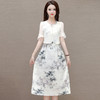 时尚洋气假两件印花连衣裙，中长款拼结时尚A字裙QYM- LRX-AM24708-Y 商品缩略图0