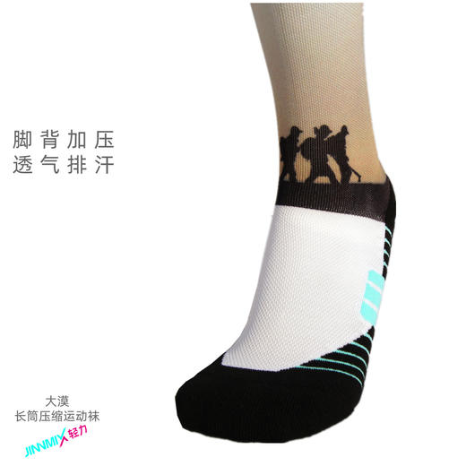大漠压缩减震专业功能跑步运动长筒袜 商品图2