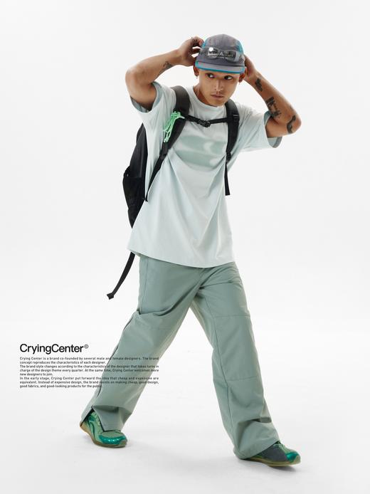 CryingCenter 渐变发泡毛绒logo经典宽松T恤 哭喊中心 商品图1