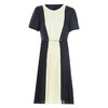 EITIE爱特爱夏季新款气质通勤时尚百搭撞色收腰显瘦裙摆褶皱连衣裙女7407127 商品缩略图5