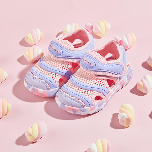 【毛毛虫凉鞋（1-6岁）】卡特兔毛毛虫童鞋小童软底凉鞋机能鞋透气夏婴儿鞋软底宝宝学步鞋 XBF3 商品图1