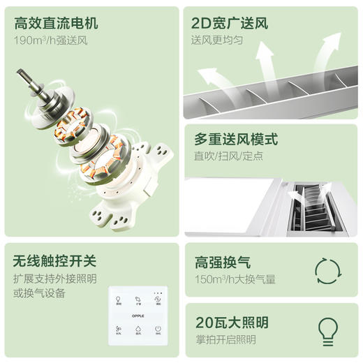 爆款🔥OPPLE欧普照明LZ01H厨房3合1变频凉霸 商品图1