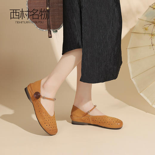 西村名物玛丽珍夏季配裙子新中式轻国风单鞋复古旗袍鞋女软底真皮 商品图2