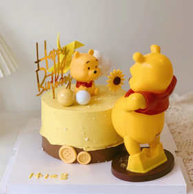 无蛋无奶 无麸质 卡通大肚维尼熊生日蛋糕