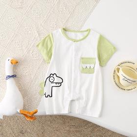 2024夏季新生儿男女宝宝薄款连体婴儿卡通短袖包屁衣哈衣