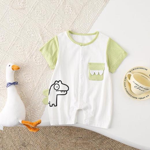 2024夏季新生儿男女宝宝薄款连体婴儿卡通短袖包屁衣哈衣 商品图0