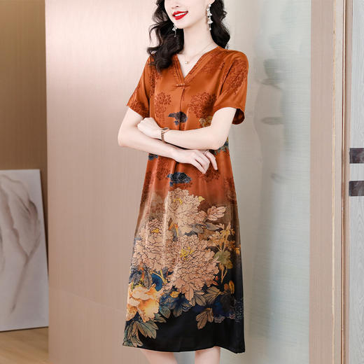【柔软舒适❗️高端大码连衣裙】新款夏季高端复古大码女装，松遮肚子显瘦仿真丝连衣裙，中年妈妈母亲节好礼L新年礼盒年货礼盒 商品图2