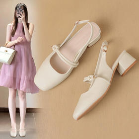 ZHR则则法式复古包头凉鞋气质百搭粗跟单凉鞋2024新款时尚女单鞋