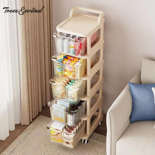 【春节1.20-2.8停发】Trees&wind奶油可移动置物侧边柜 商品图5