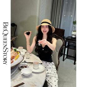 BeQueenStory【山茶海岸】舒适凉爽透气肌理感针织双曲纱线吊带背心