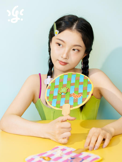 古古楽gugu端午DIY编织扇手工纸藤国风儿童自制作材料包夏季礼物 商品图2