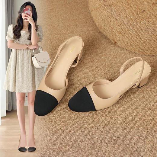 ZHR玛丽珍包头凉鞋女外穿小众性感法式小高跟凉鞋女2023新款夏季 商品图3