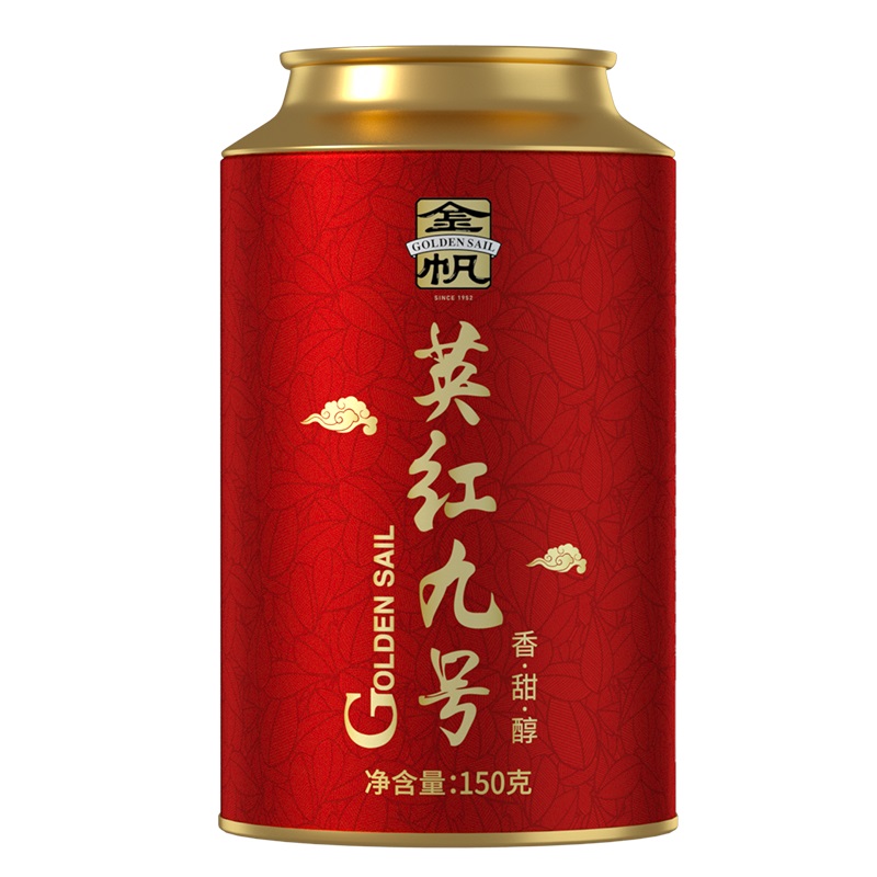 金帆牌茶叶正宗英红九号浓香型英德红茶春茶中国红150g礼罐散装