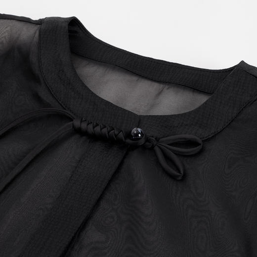 PF854斯尔丽2024新款国风系列薄纱箱型外套搭配吊带印花连衣裙两件套装 商品图4