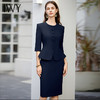 IWY/藏青色西装半裙女职业女裙套装夏季西装七分袖优雅工作服CS1975-Z 商品缩略图0