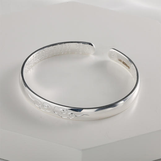 【宏艺珠宝】瑞气祥云心经手镯·足银手镯 商品图2