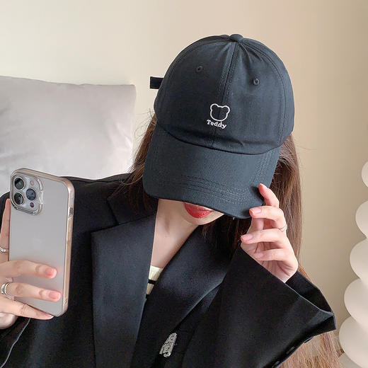 「29.9到手两顶！四季可戴」棒球帽子女春夏款韩版学生情侣可爱小熊刺绣夏季遮阳鸭舌帽潮配饰 商品图2