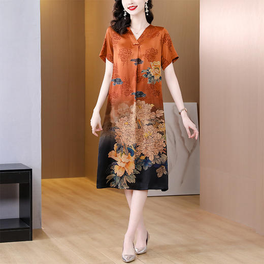 【柔软舒适❗️高端大码连衣裙】新款夏季高端复古大码女装，松遮肚子显瘦仿真丝连衣裙，中年妈妈母亲节好礼L新年礼盒年货礼盒 商品图3