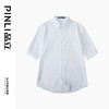 PINLI品立夏季新款扭褶五分袖休闲衬衫男士纯色商务短袖衬衣B242113086 商品缩略图3