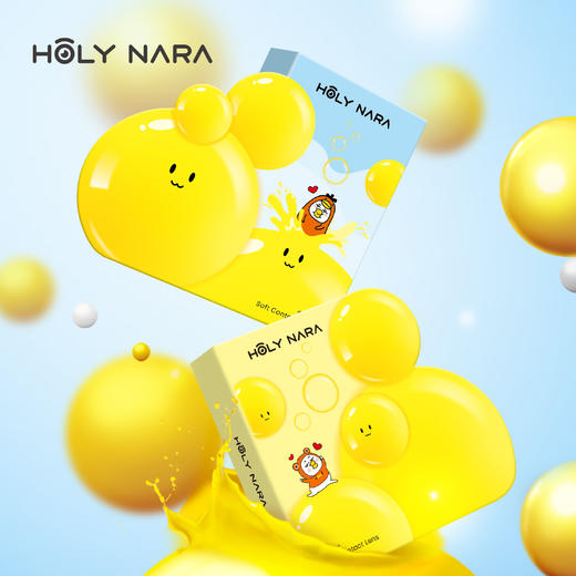 【月抛】Holy Nara元气啵啵黑/灰 直径：14.2mm 含水43%（月抛2片/盒 不同度数请拍两盒） 商品图3