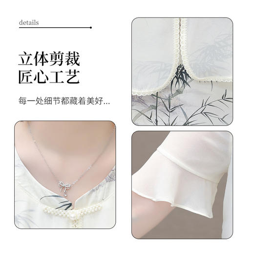 时尚洋气假两件印花连衣裙，中长款拼结时尚A字裙QYM- LRX-AM24708-Y 商品图3