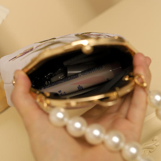 【南法小镇】古风旗袍珍珠提手绣花小方包QB 商品图3