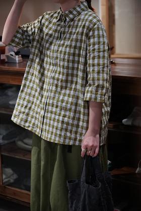 apuntob 短袖2色可选格纹衬衫