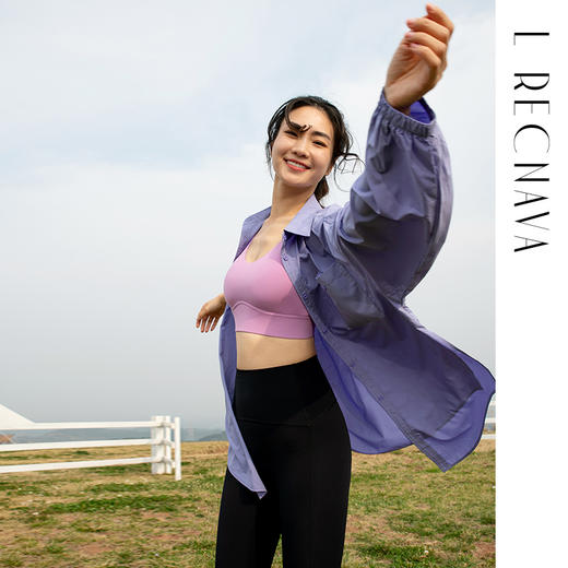 【UPF 50+防晒】薄如蝉翼 轻薄透气速干衬衫 前片可系结 松紧袖口上衣外套 商品图6