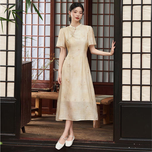 新中式国风肌理提花晕染连衣裙女夏季江南清冷风连衣裙V1741525 商品图1