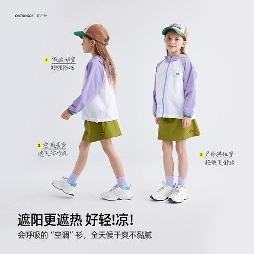 fx-【“冰巢”洞洞防晒款】儿童拼色凉感防晒空调衫 PXW2420 商品图1