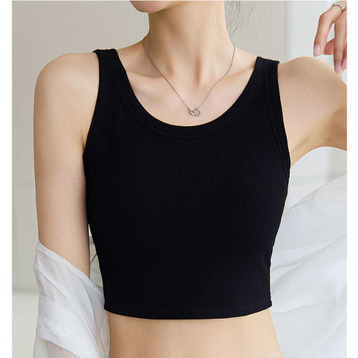 半身缘女装 春夏一体式内搭网红外穿显瘦短款吊带背心6059 商品图0