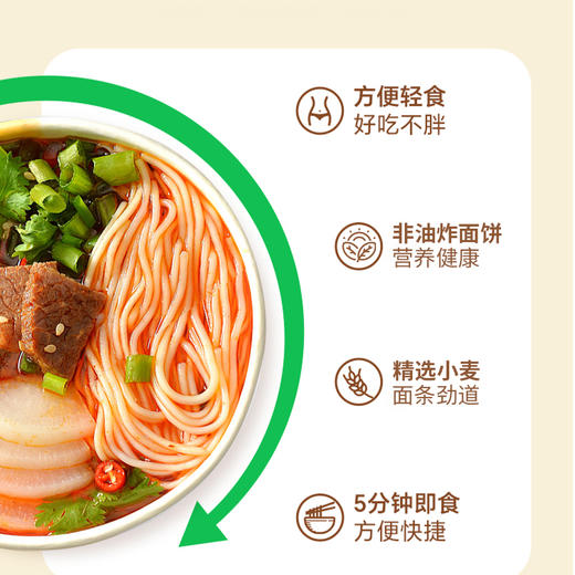 好客牛大  兰州牛肉面  冲泡型经典原味 （加肉） 121g*12桶/箱 商品图3