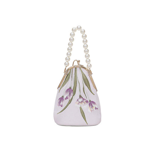 【南法小镇】古风旗袍珍珠提手绣花小方包QB 商品图4