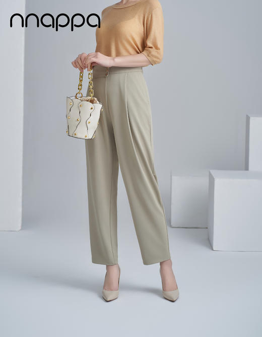 凉感高腰九分锥形裤PA29296 商品图2