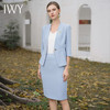IWY/蓝色西装半裙职业女裙套装夏季小香风七分袖优雅工作服CS1986 商品缩略图1