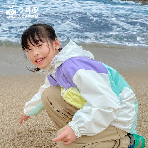 力丼田2024春夏新款|儿童城市户外拼色双开拉链透气连帽夹克风衣 L2331S056CWE 商品图9