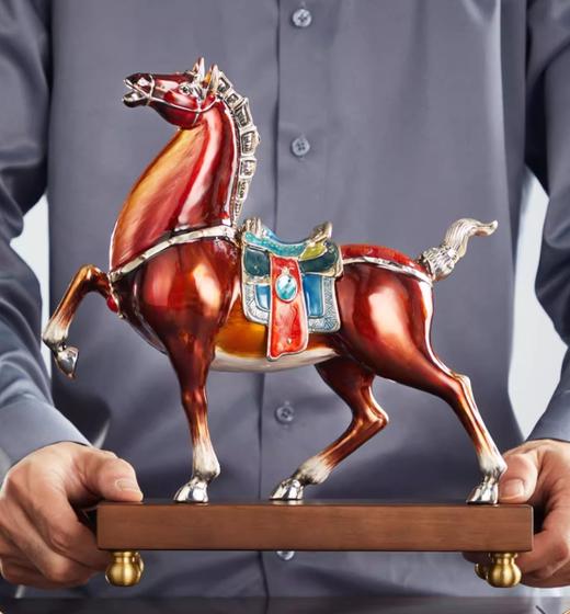【彼达思】珐琅彩马到成功金属马工艺品摆件客厅酒柜桌面装饰品商务乔迁礼品 商品图1